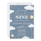 Sur Cloud Neuf Baby shower bleu Dusty moderne