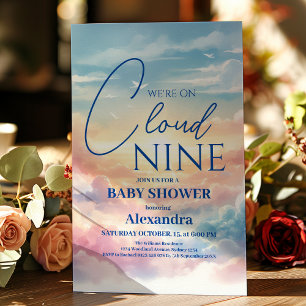 Invitation Sur Cloud Neuf Baby shower moderne