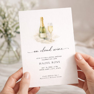 Invitation Sur Cloud Wine Élégant Mariage Champagne