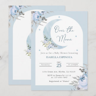 Invitation sur le Baby shower de la Lune