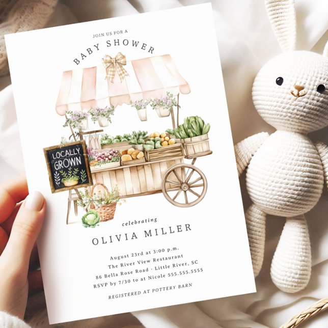 Invitation Sur Le Baby shower Du Marché Cultivé Lo (Créateur téléchargé)