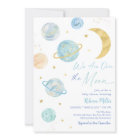 Sur le Baby shower spatial Moon Blue Pastel