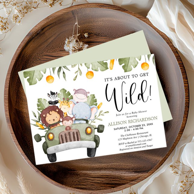 Invitation Sur le point d'obtenir Wild Safari animaux garçon  (Créateur téléchargé)