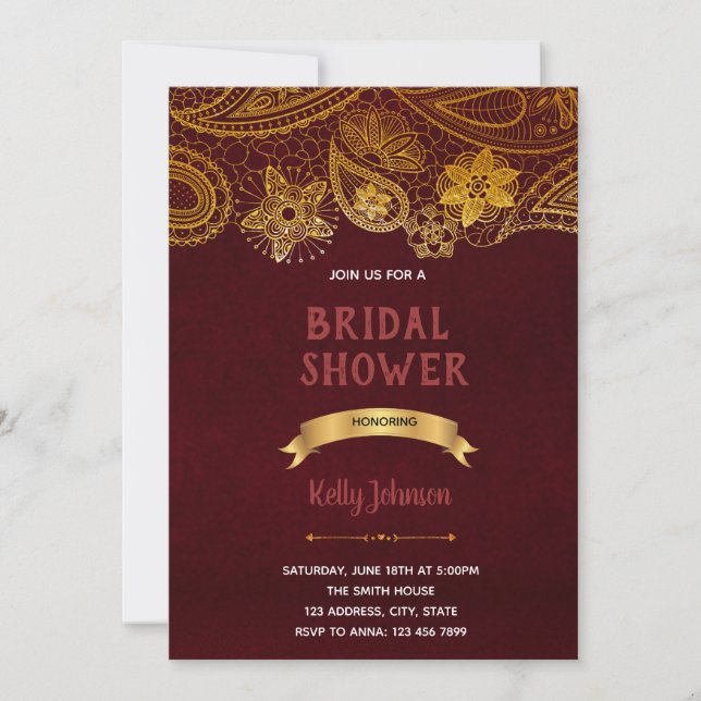 Invitation sur le thème de la Bourgogne inde (Devant)