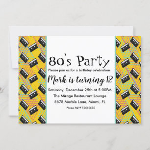 Invitation sur le thème de la fête rétro des année