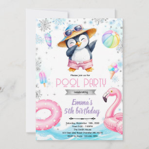 Invitation sur le thème de la piscine des manchots