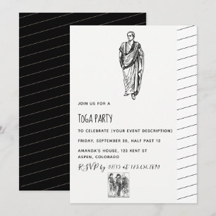 Invitation sur le thème de la soirée toge