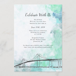 Invitation sur le thème de Newport, RI avec aquare