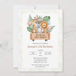 Invitation sur le thème du safari pour tous les fê