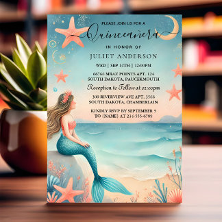 Invitation Sur L'Eau La Vie Du Poisson Sous La Quinceanera