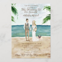Sur L'Invitation De Mariage De Plage - Avec Carlin