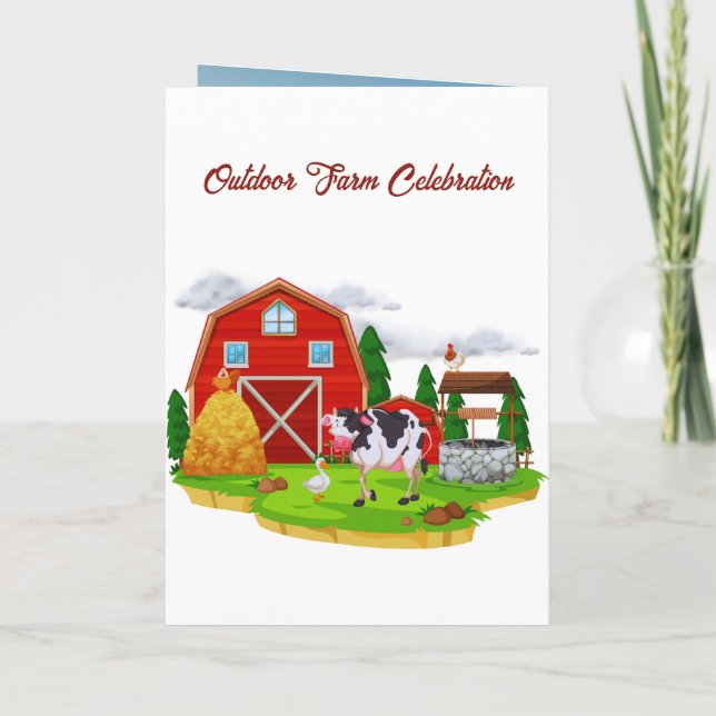 Invitation Sur l'invitation des Anniversaires de enfants agri (Dos)