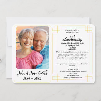 Invitation sur mesure 1er anniversaire de Mariage 