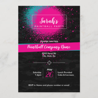 Invitation sur mesure pour une fête de peinture