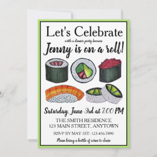 Invitation Sur un rouleau (sushi) Félicitations Célébration