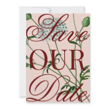 Surdimensionné Floral Vintage Enregistrer La Date