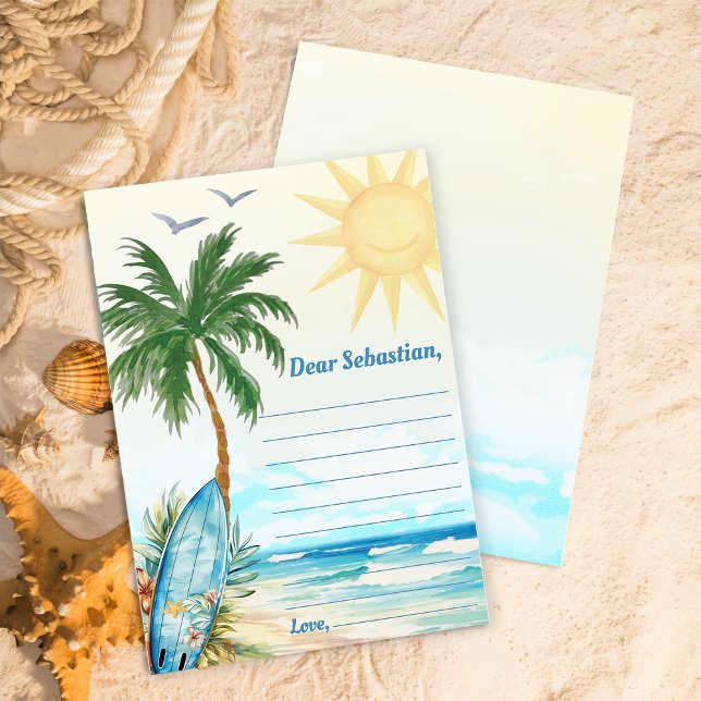 Invitation Surf Beach Anniversaire Fête Heure Capsule Note Ca (Créateur téléchargé)