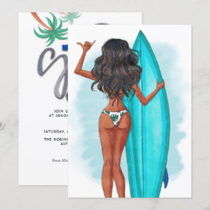 Invitation Surf d'été Plage vacances Anniversaire Fête Invita