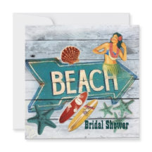 Surfer Aloha Hula Girl hawaii douche nuptiale