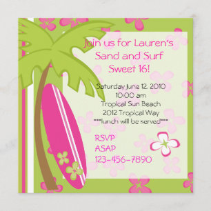Invitation Surfer Girl