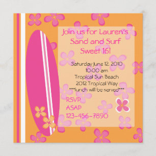 Invitation Surfer Girl