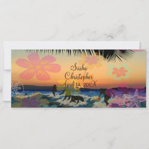 Invitation Surfeurs au coucher du soleil/toutes les occasions