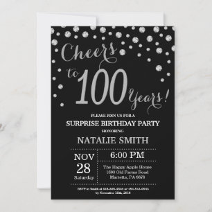 Invitation Surprise 100e anniversaire Diamant noir et argent