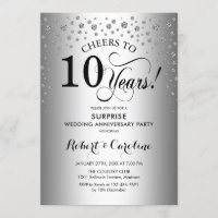 Surprise 10e anniversaire de la fête - Noir d'arge