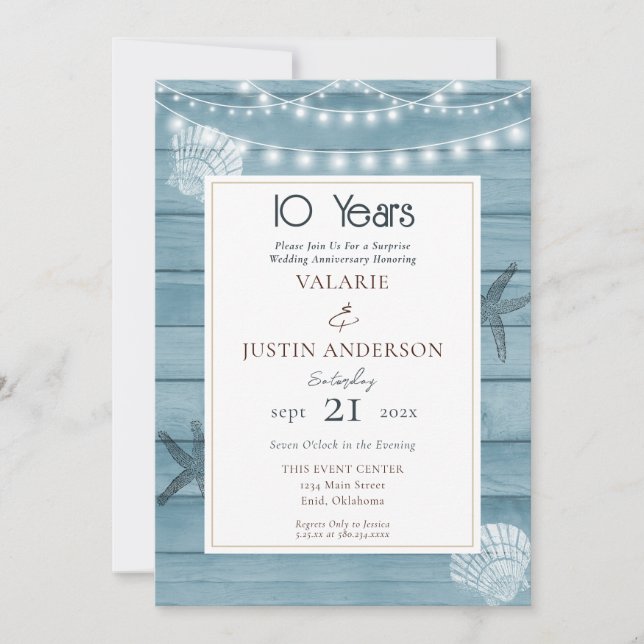 Invitation Surprise 10e anniversaire plage  (Devant)