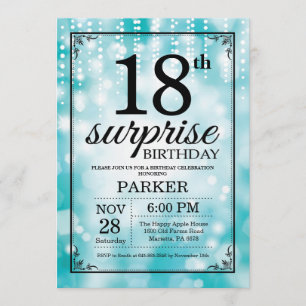 Invitation surprise 18e anniversaire Parties scint