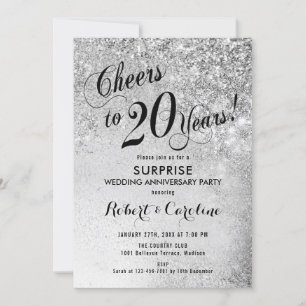Invitation Surprise 20e anniversaire de mariage - Argent