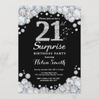 Invitation surprise 21e anniversaire Silver Diamon