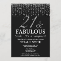 Surprise 21e anniversaire Vingt et un et fabuleux