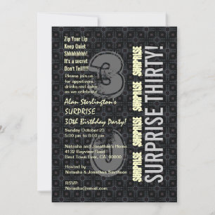 Invitation SURPRISE 30e anniversaire Black Silver Ivory V4N