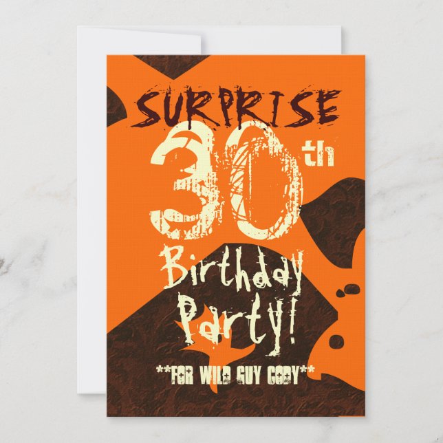 Invitation SURPRISE 30e anniversaire Brown ivoire Orange C736 (Devant)