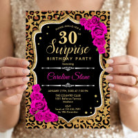 Surprise 30e Anniversaire - Léopard Noir Or Rose