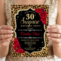 Surprise 30e Anniversaire - Léopard Noir Or Rouge