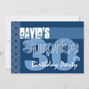 Invitation Surprise 30e anniversaire pour lui Blue Steampunk