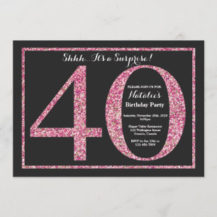 Invitation surprise 40e anniversaire Parties scint