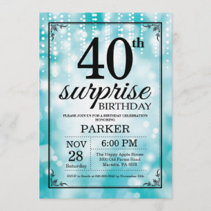 Invitation surprise 40e anniversaire Parties scint