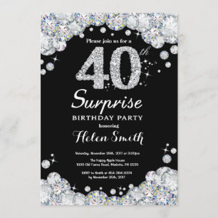 Invitation surprise 40e anniversaire Silver Diamon