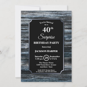 Invitation surprise 40e anniversaire Wood Party