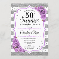 Surprise 50e anniversaire - Argent blanc violet