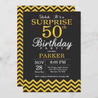 Surprise 50e anniversaire Chevron noir et jaune