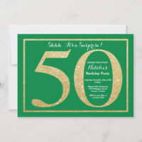 Surprise 50e Anniversaire Paillettes Vertes et Dor