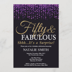 Invitation Surprise 50e anniversaire Parties scintillant viol