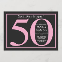 Surprise 50e anniversaire Pink and Black Chalkboar