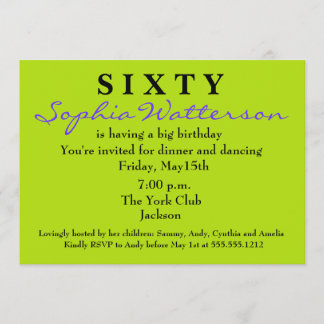 Invitation surprise 60e anniversaire