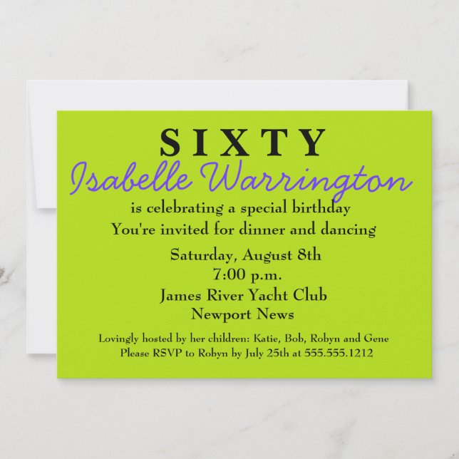 Invitation surprise 60e anniversaire (Devant)