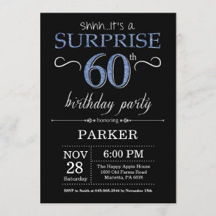 Invitation surprise 60e anniversaire Black and Blu
